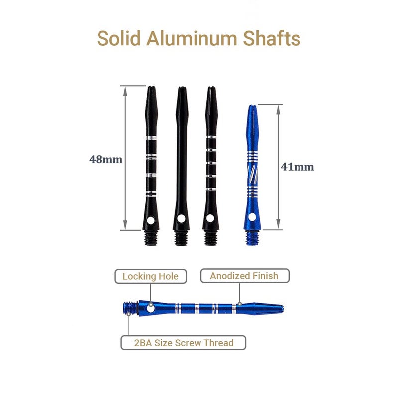 Wolftop 2BA Thread Aluminum Dart Shafts 24 Pack with Rubber O-Rings, Dart Accessories Kit for Steel Tip Darts and Soft Tip Darts - Image 3